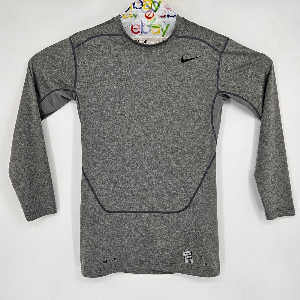 Nike Compression Shirt Mens Large Dri-Fit‎ Pro Combat Sports Training Gym Gray